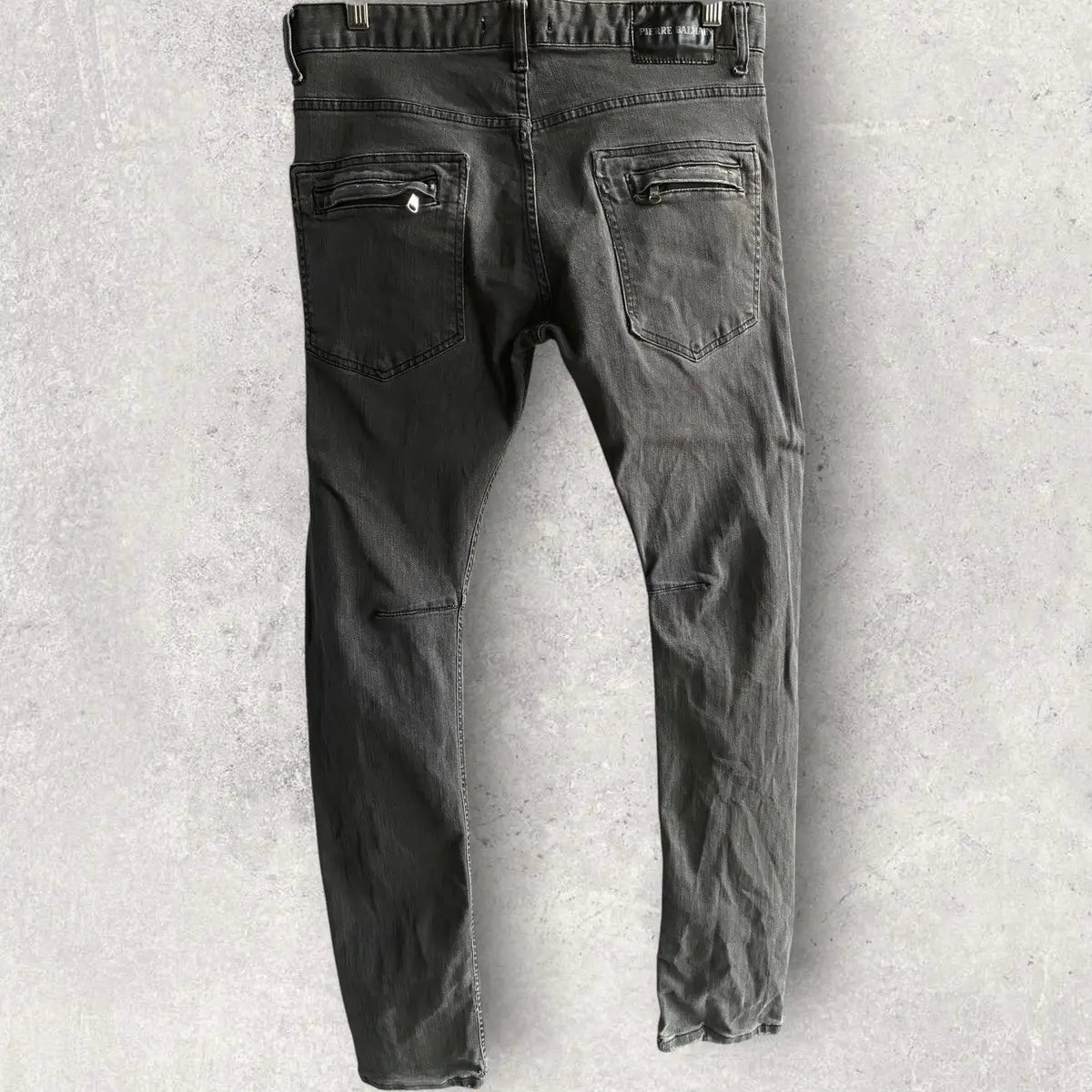 Balmain - Biker Dart Knees Dark Grey Jeans