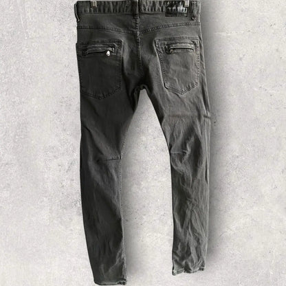 Balmain - Biker Dart Knees Dark Grey Jeans