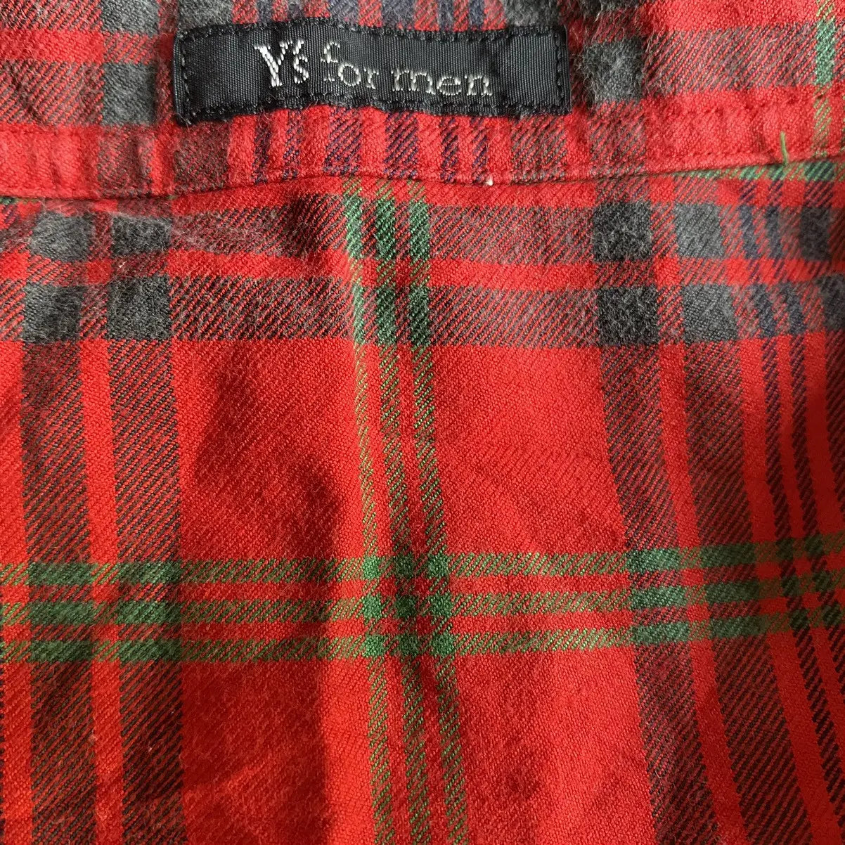 Yohji Yamamoto - Y’s For Men Red Plaid Open Collar Oversize Shirt
