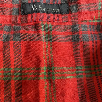 Yohji Yamamoto - Y’s For Men Red Plaid Open Collar Oversize Shirt