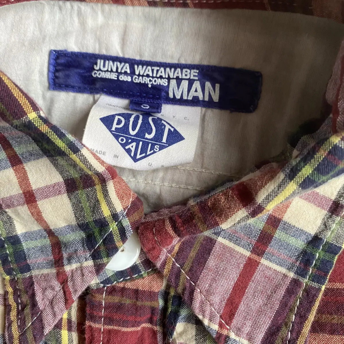 Junya Watanabe - 2005 Junya Watanabe Post O’Alls Plaid Shirt