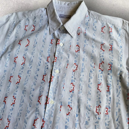 Comme des Garcons - Vintage SS01 Oversize Print On Stripe Shirt