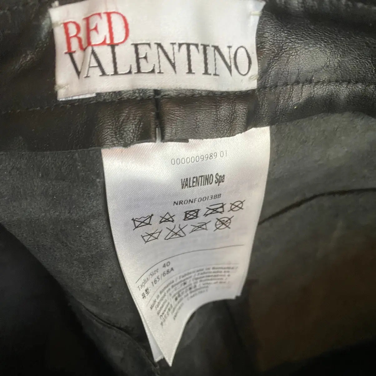 Valentino - Painted Leather Biker Pants