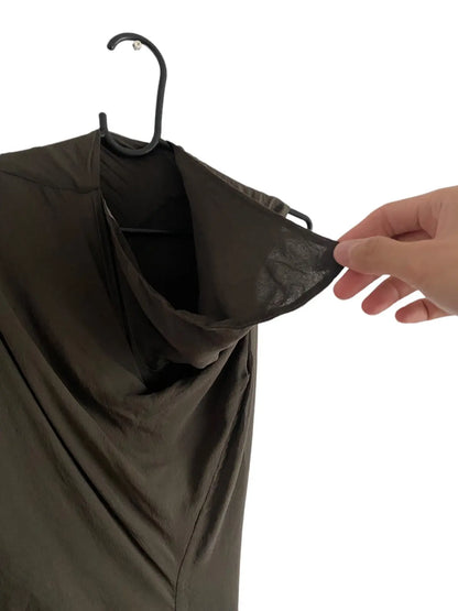Rick Owens - SS12 NASKA brown tornado dress with draping and pleats