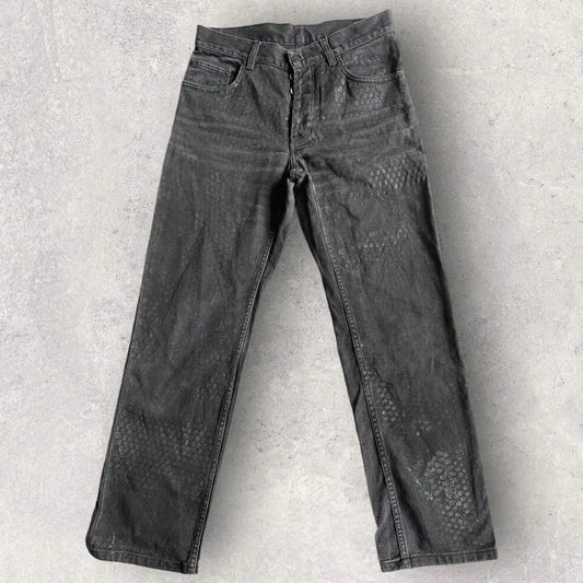 Helmut Lang : SS03 Archive Rubber ‘Tyre’ Print Denim