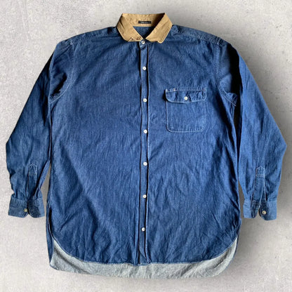 Yohji Yamamoto Y’s For Men contrast Collar and Cuff Oversized Shirt