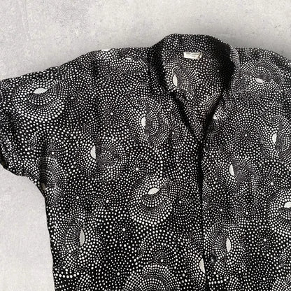 Saint Laurent Paris - SS19 Polka dot Silk Shark Collar Shirt