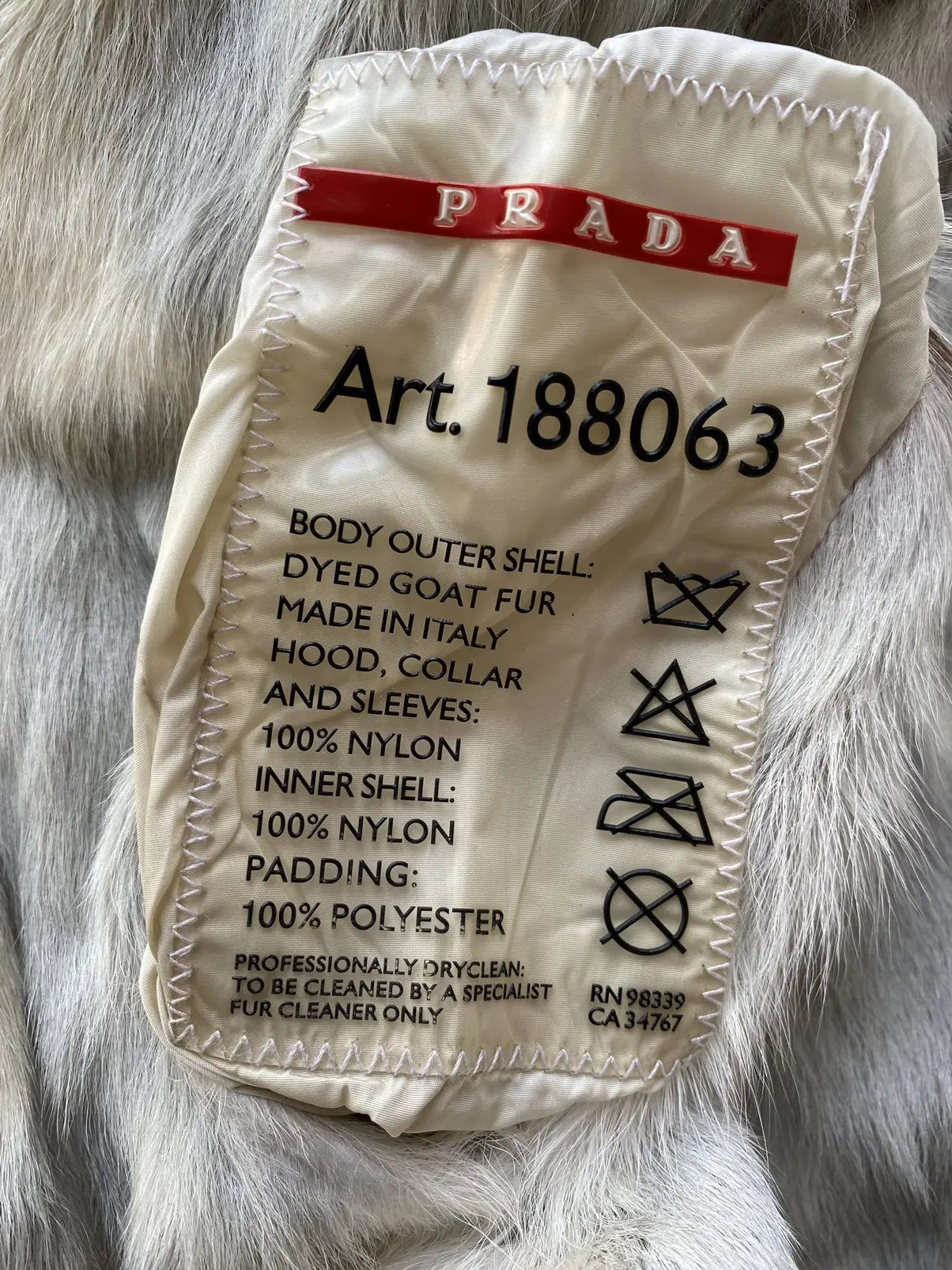 Prada - Goat Fur Shearling Puff Coat With Remove-able Sleeve