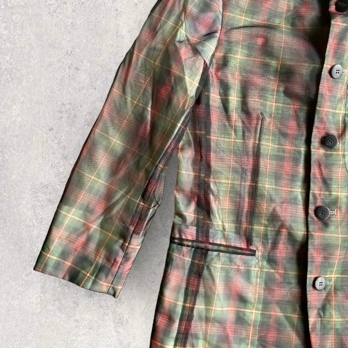 Issey Miyake - Vintage SS96 Runway Translucent Tartan Plaid Jacket