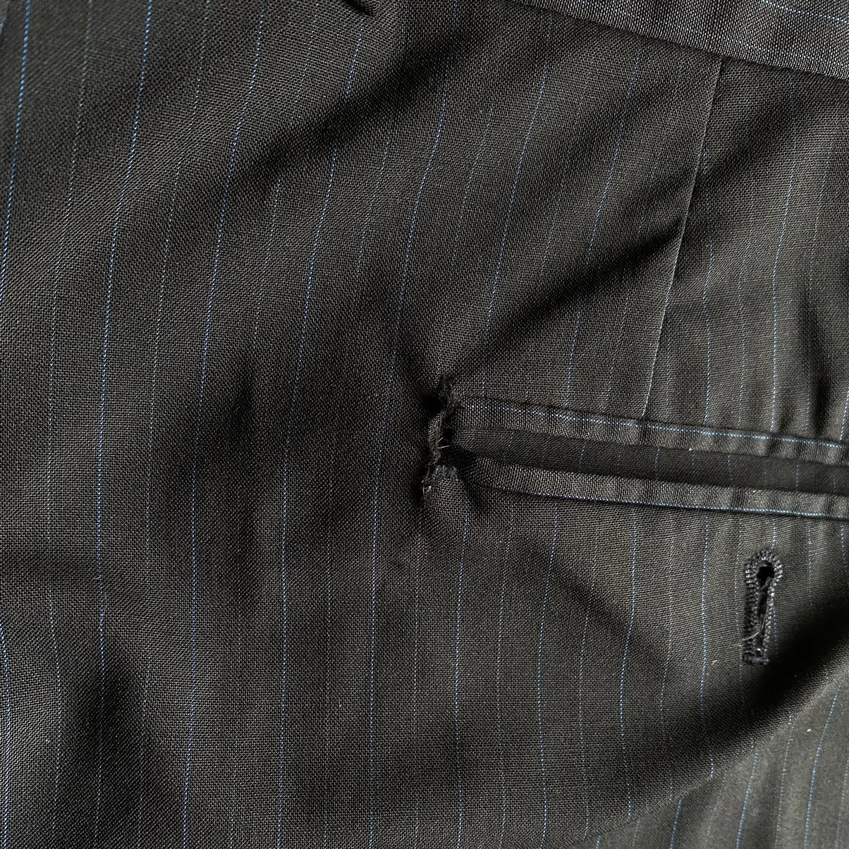 Jil Sander- Black/Blue Pinstriped Tailor Suit Set