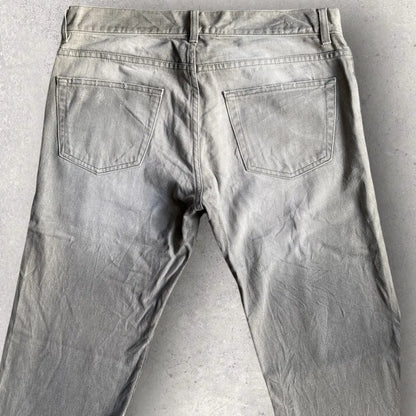 Helmut Lang - Archive Embroidered Grey Fade Denim Low Waist Contour fit