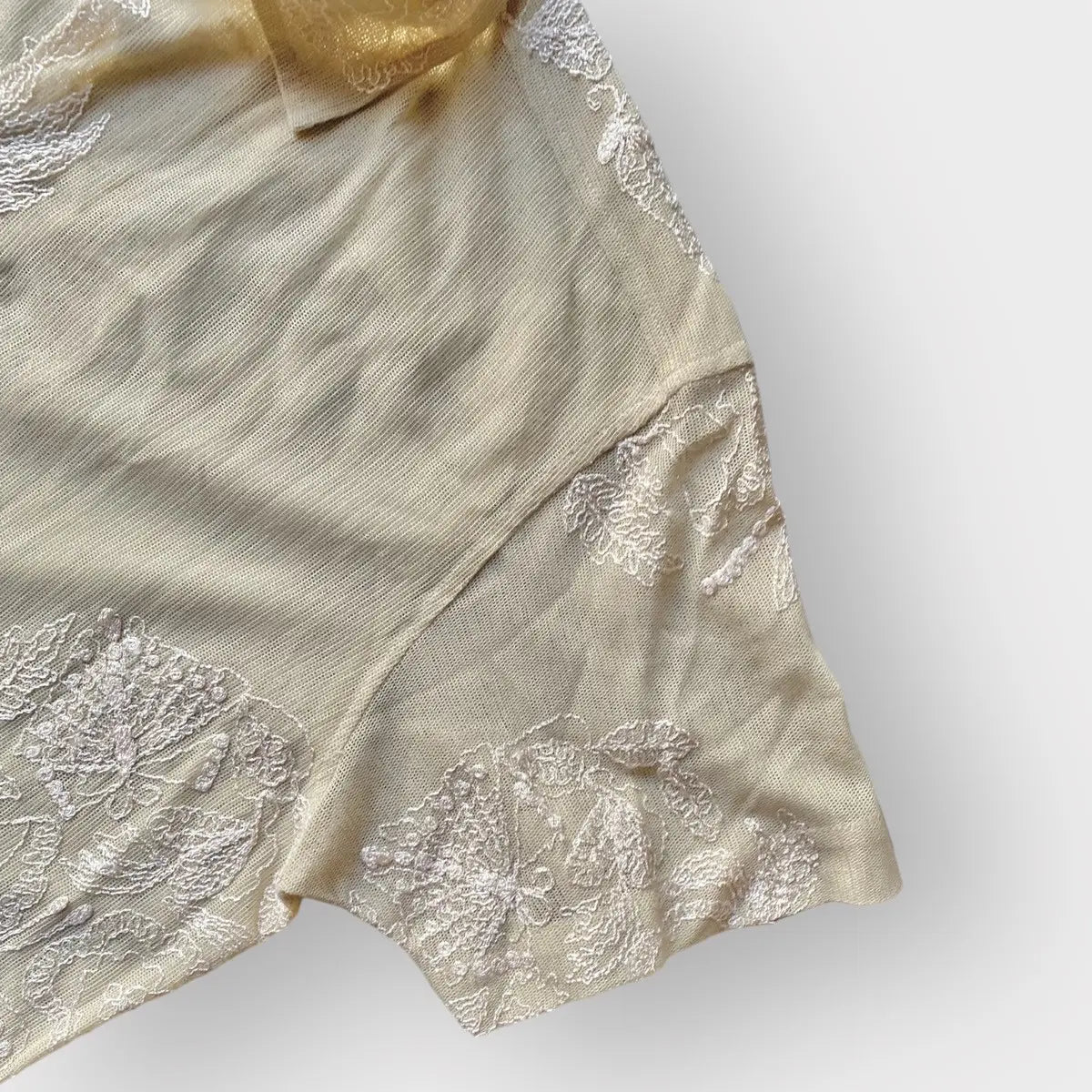 Bode - Moth Veil embroidered Mesh shirt