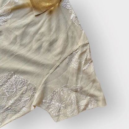 Bode - Moth Veil embroidered Mesh shirt