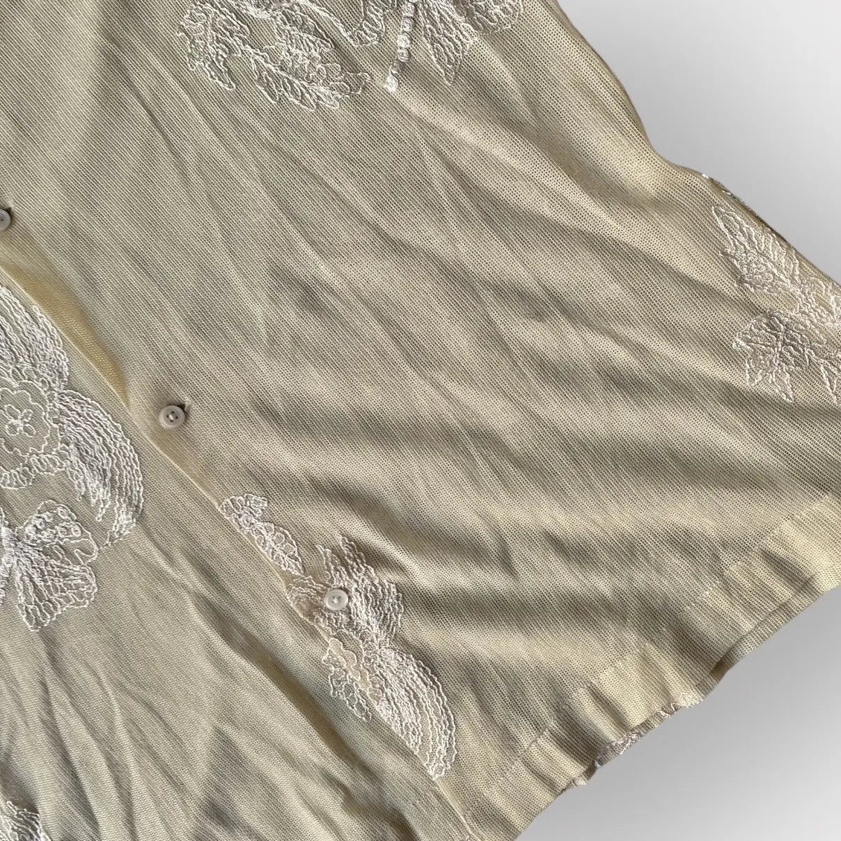 Bode - Moth Veil embroidered Mesh shirt