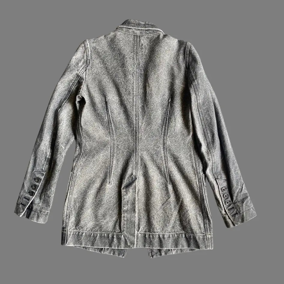 Rick Owens - SS16 Black Coated Canvas Blazer