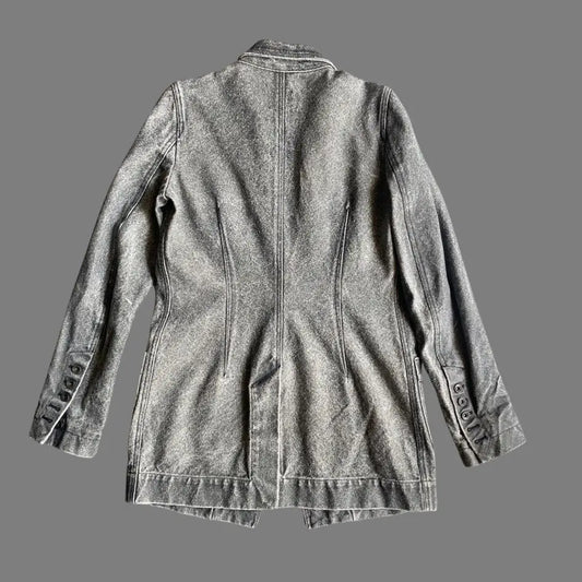 Rick Owens - SS16 Black Coated Canvas Blazer