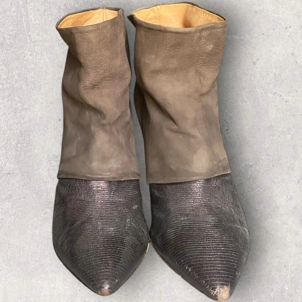 Maison Margiela - Margiela Brown Metallic Ankle Boots