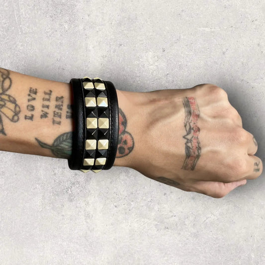 Yohji Yamamoto - Lime Feu Two Row Studded Bracelet