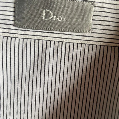 Dior × Hedi Slimane - SS05 Runway Guitar Embroidered Pinstripes Sleeveless Shirt