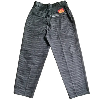 Vivienne Westwood - Vintage 80’s Museum Piece Leather Waist Stripes Pants