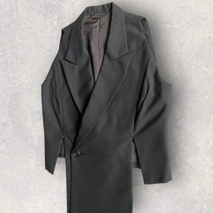 Yohji Yamamoto : Vintage SS93 Cut Out Wool Gabardine Blazer