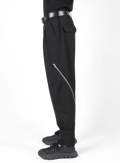 Yohji Yamamoto  Sample SS22 Linen Ink Dye Zip Cuffs Zip Pants