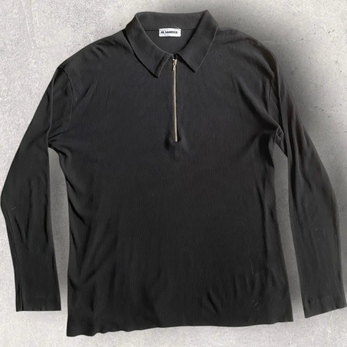 Jil Sander - Micro Ribbed Zip up Polo Shirt