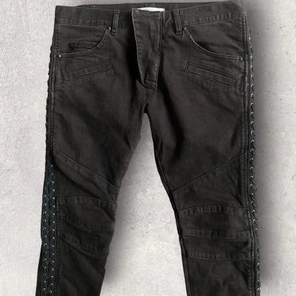 Balmain - SS13 Balmain Side Lace Biker Denim