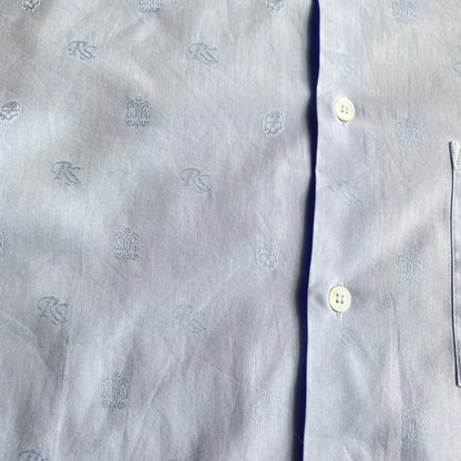 Raf Simons - FW 2006-2007 Blue RS Logo & Skull Jacquard Shirt