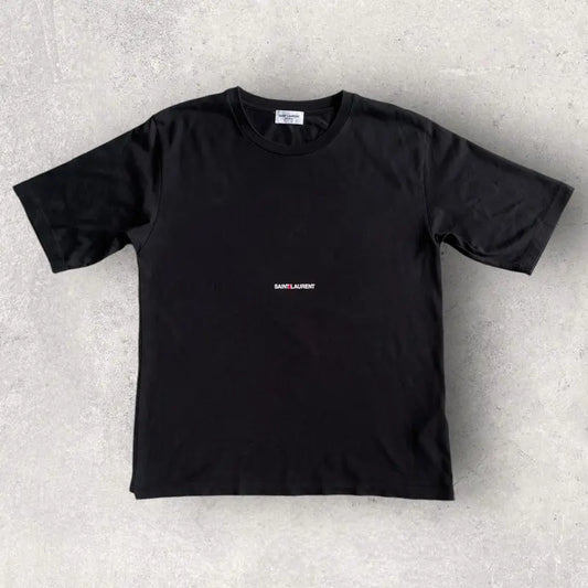 Saint Laurent Paris - SLP Logo Oversize Cropped T Shirt
