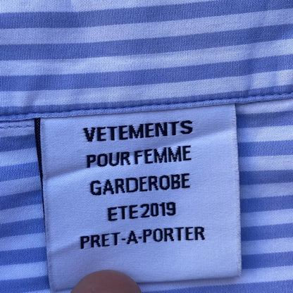 Vetements - SS19 Blue Stripes Oversized Cropped Shirt