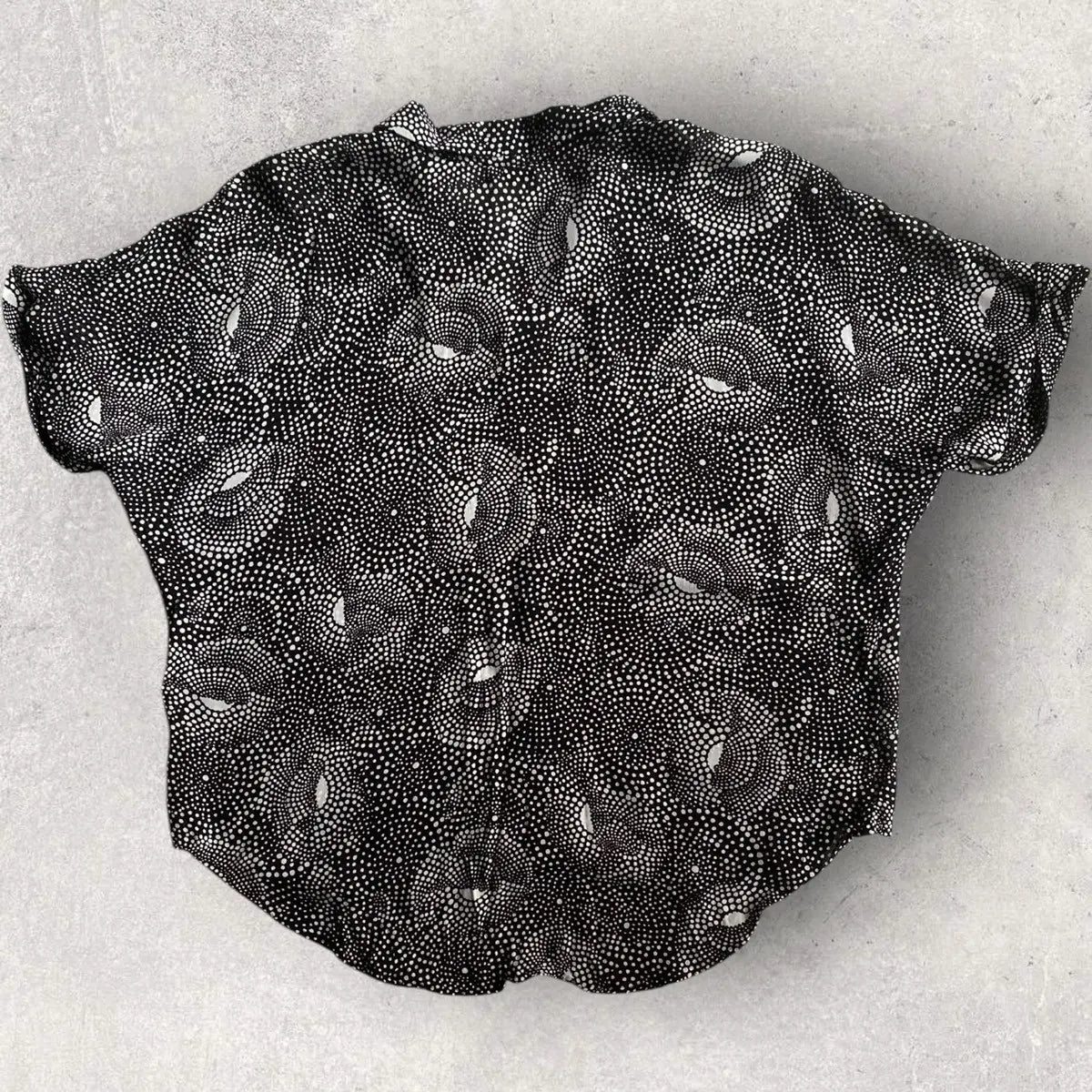 Saint Laurent Paris - SS19 Polka dot Silk Shark Collar Shirt