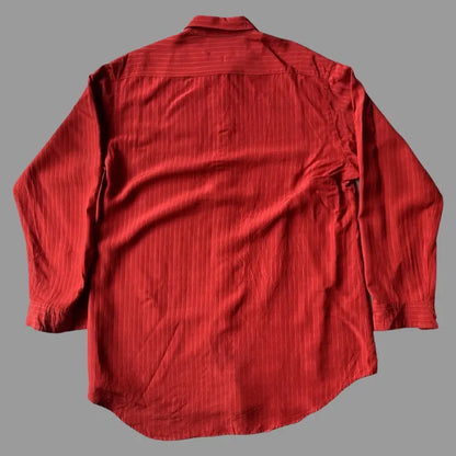 Yohji Yamamoto - Y’s For Men Red Stripe Rayon Double Pocket Oversize Shirt
