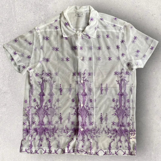 Bode - Mesh Embroidered Shirt