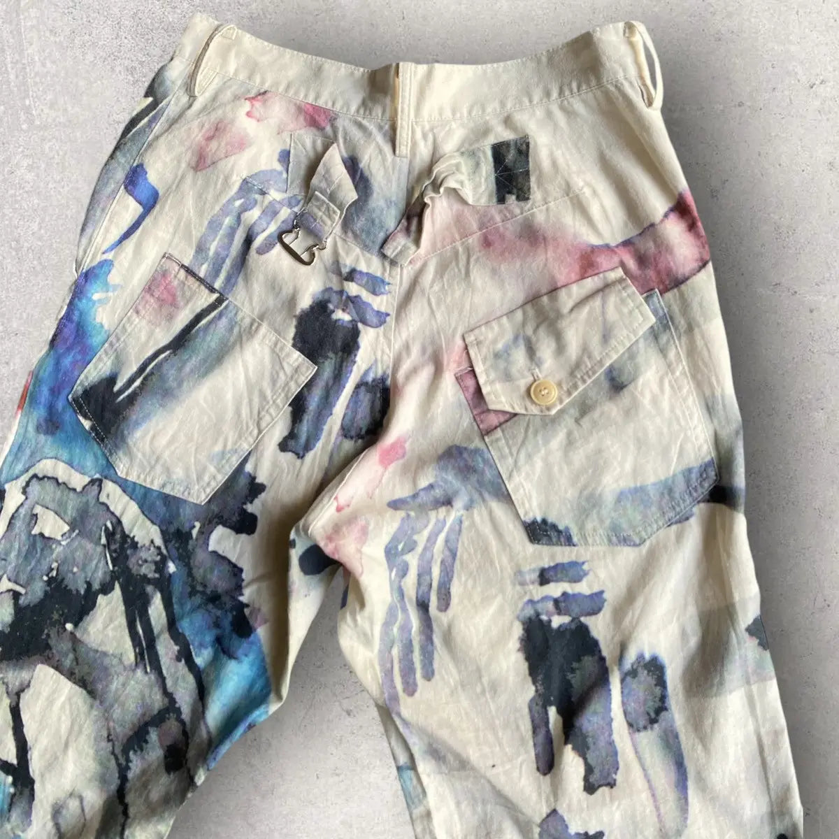 Yohji Yamamoto  SS10 Y’s Linen Blend Water Color Print Pants