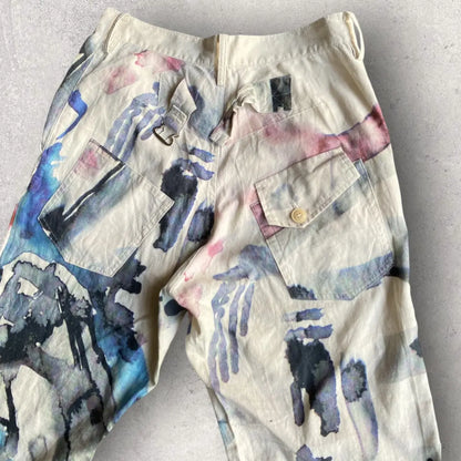 Yohji Yamamoto  SS10 Y’s Linen Blend Water Color Print Pants