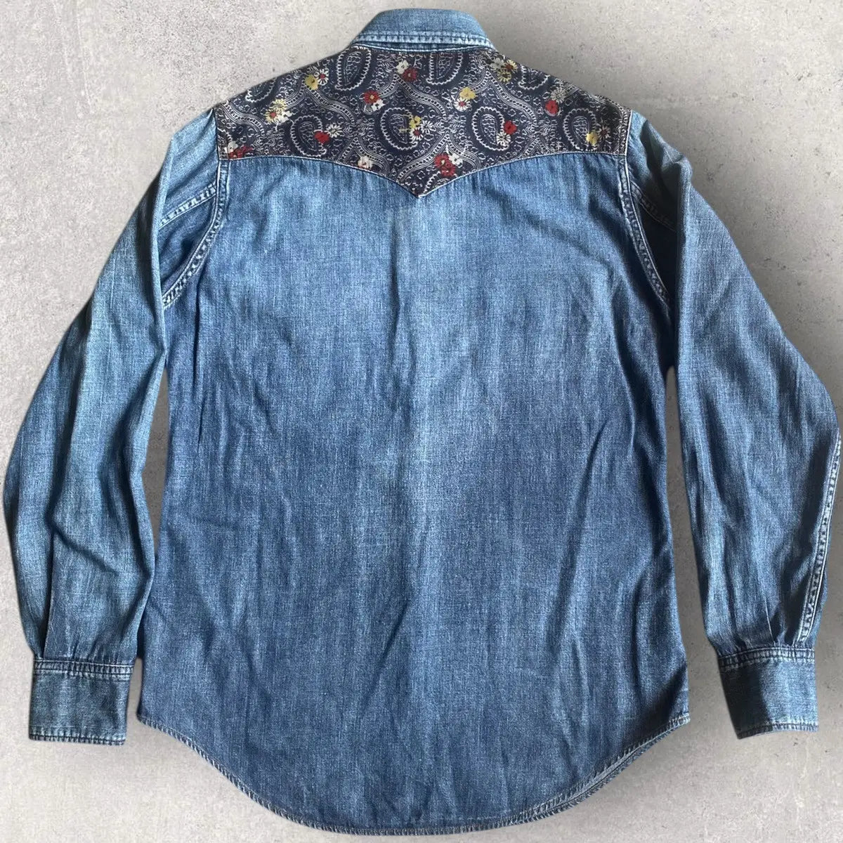Saint Laurent Paris - SS15 Paisley Denim Western Shirt