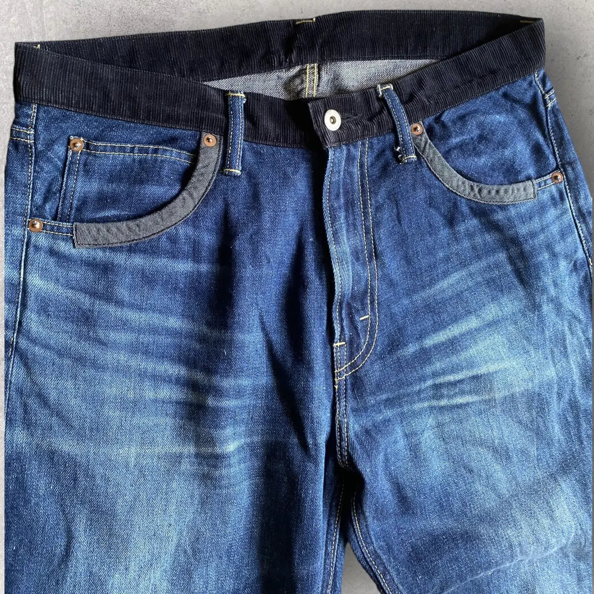 Comme des Garcons - Black Corduroy Contrast Waist Jeans