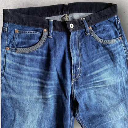 Comme des Garcons - Black Corduroy Contrast Waist Jeans