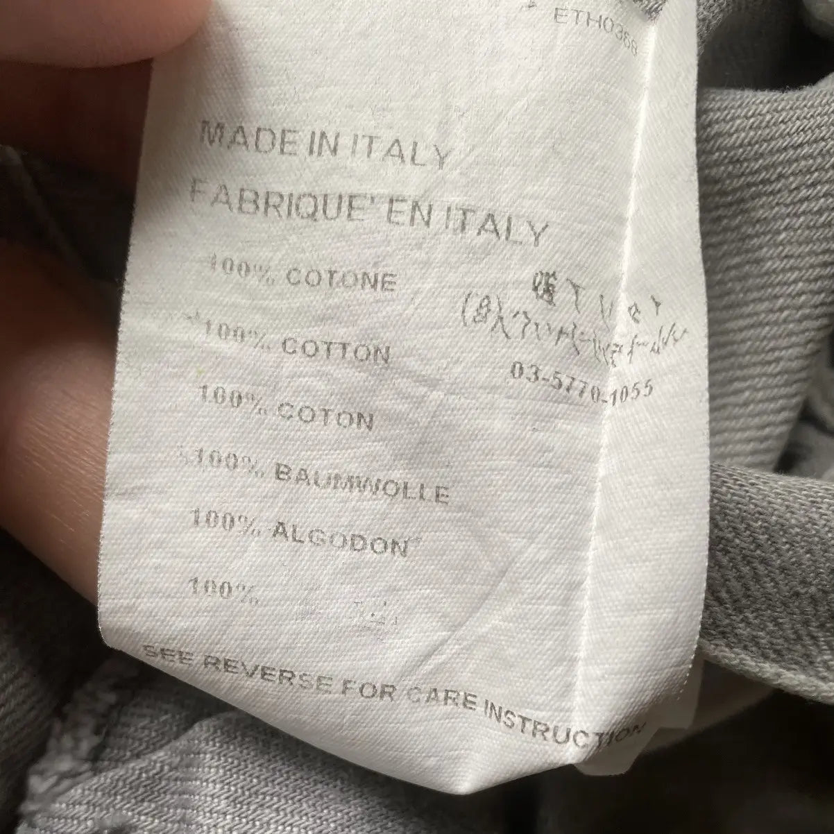 Helmut Lang - Archive Embroidered Grey Fade Denim Low Waist Contour fit