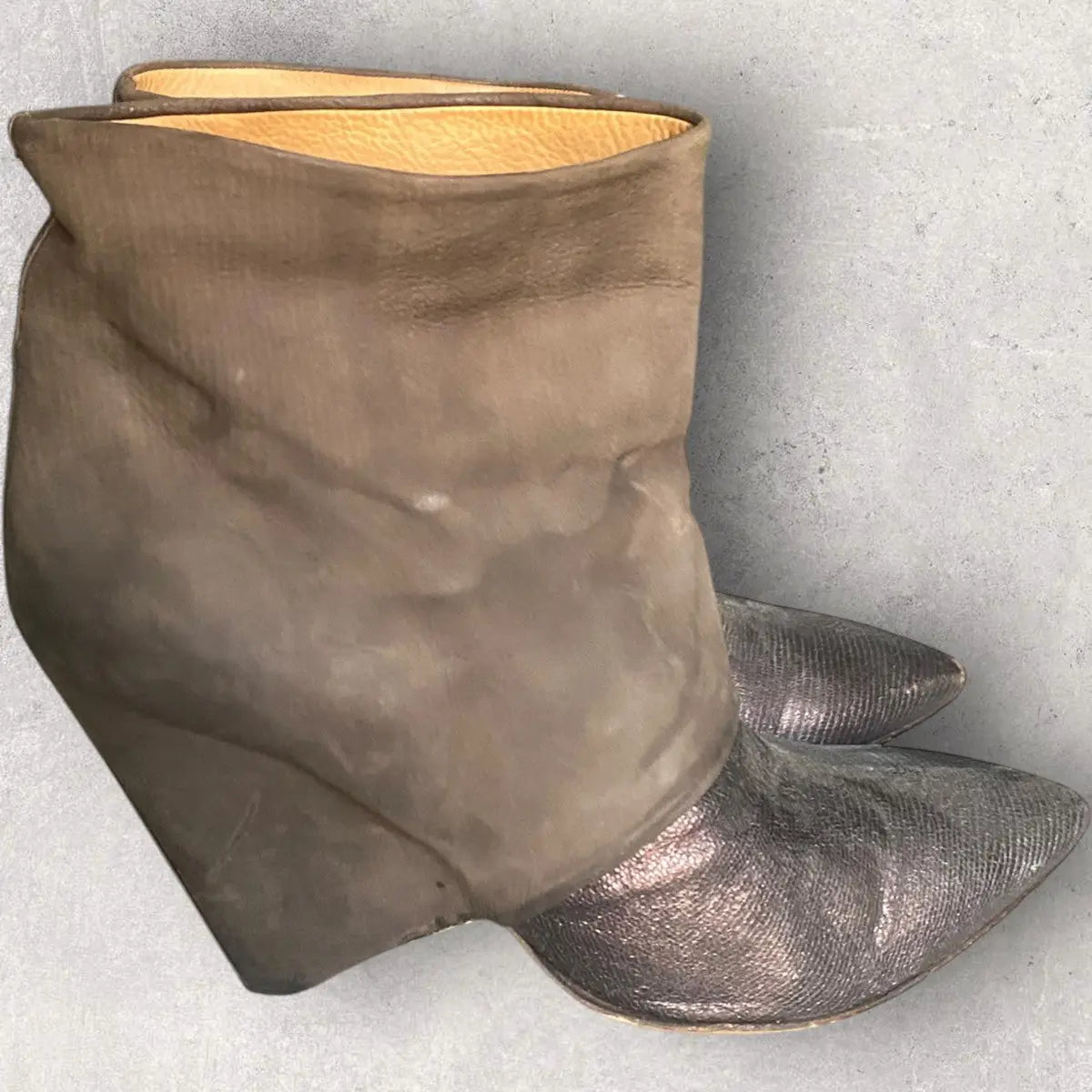 Maison Margiela - Margiela Brown Metallic Ankle Boots
