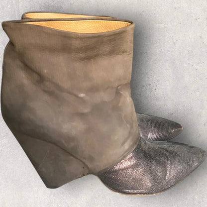 Maison Margiela - Margiela Brown Metallic Ankle Boots
