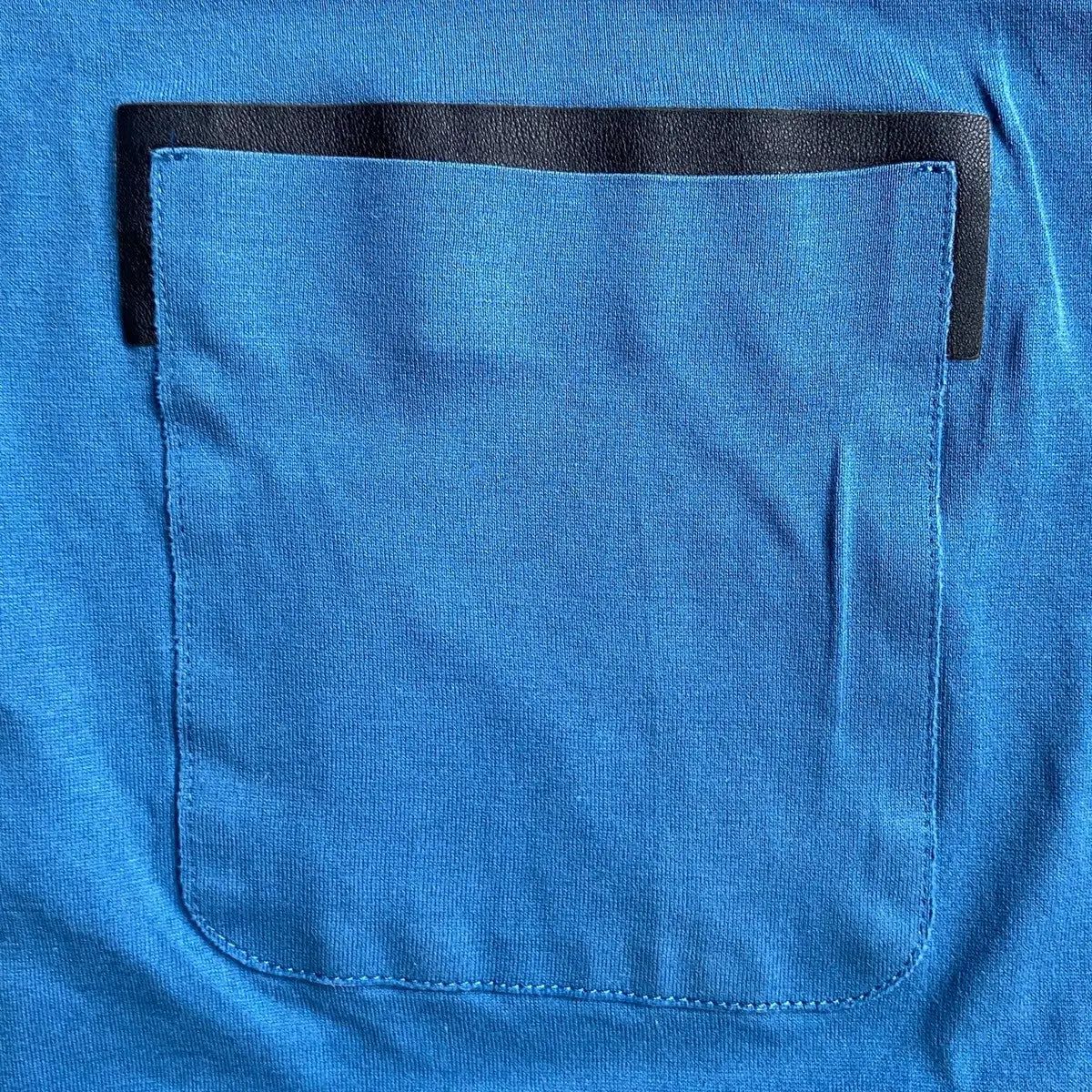 Berluti - Navy Blue Crew Neck Leather Trim Pocket T-Shirt