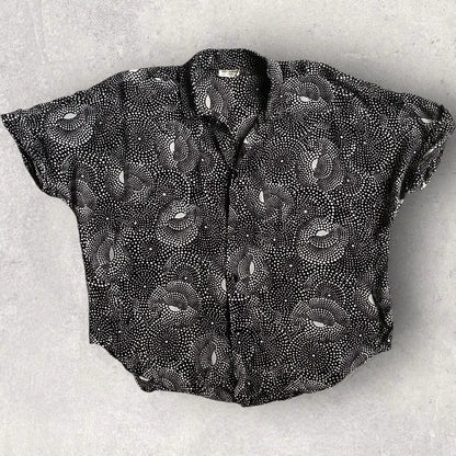 Saint Laurent Paris - SS19 Polka dot Silk Shark Collar Shirt