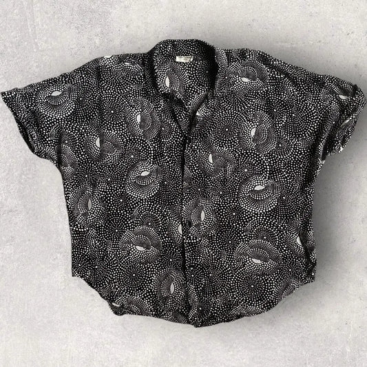 Saint Laurent Paris - SS19 Polka dot Silk Shark Collar Shirt