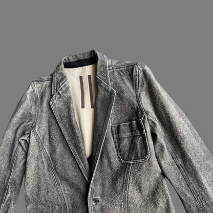 Rick Owens - SS16 Black Coated Canvas Blazer