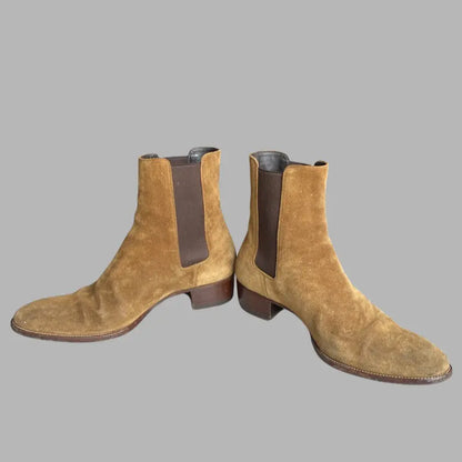 Saint Laurent Paris  SLP Wyatt 40 Suede Chealsea Boots