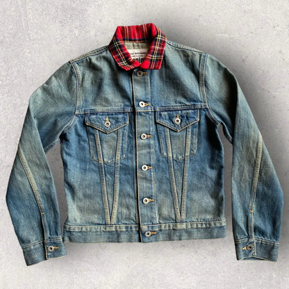 Comme des Garcons - Junya Denim Trucker Jacket With Tartan Collar