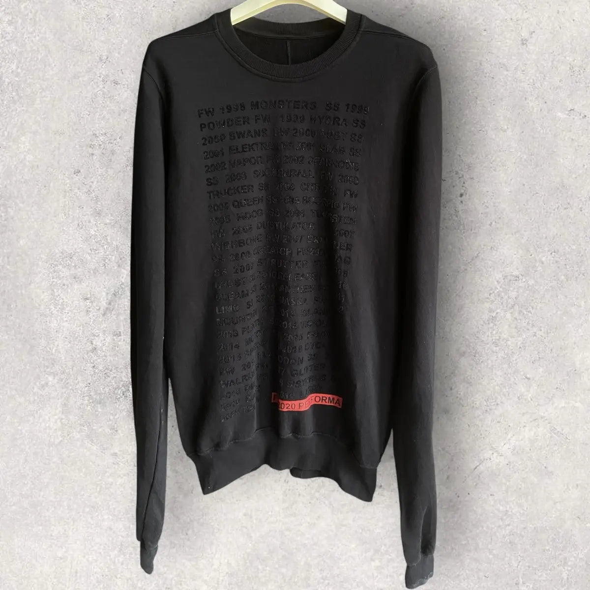Rick Owens - Fall 2020 "PERFORMA” Text Print Sweater