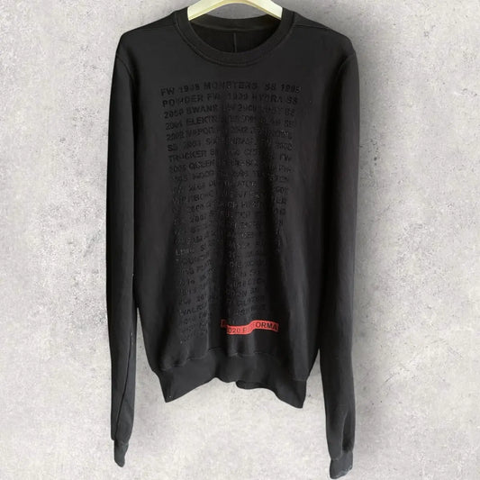 Rick Owens - Fall 2020 "PERFORMA” Text Print Sweater